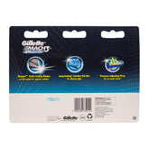 Back view displaying product details of Gillette Mach3 Turbo Razor Cartridges 8 Pack